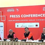 Caption foto: Pre -Race Press Conferences Bank Jateng Borobudur Marathon 2025 yang diselenggarakan di Grand Artos Hotel & Convention pada Sabtu (15/11/2025)