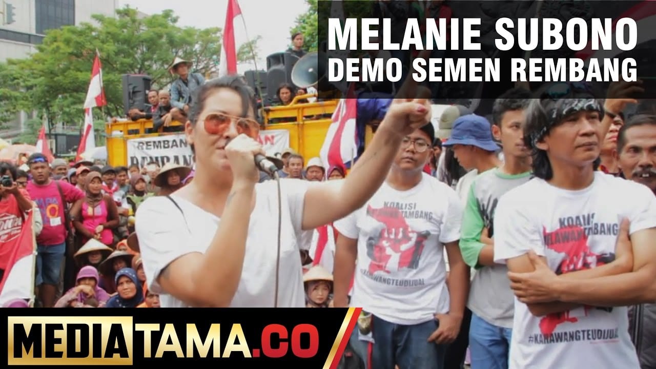 VIDEO: Aksi Melanie Subono Ikut Demo Semen Rembang