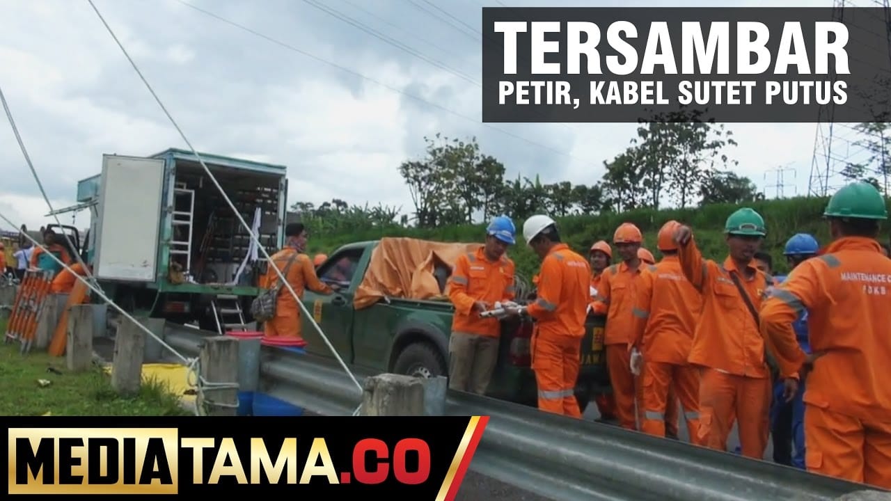 VIDEO : Tersambar Petir, Kabel Sutet di Jalan Tol Semarang-Bawen Putus