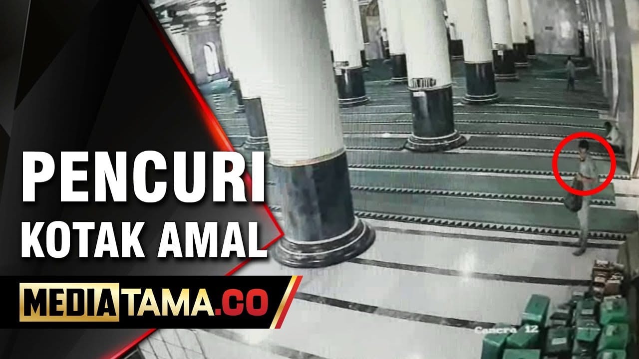 VIDEO: Detik-detik Aksi Pencuri Kotak Amal Masjid di Semarang Terekam CCTV