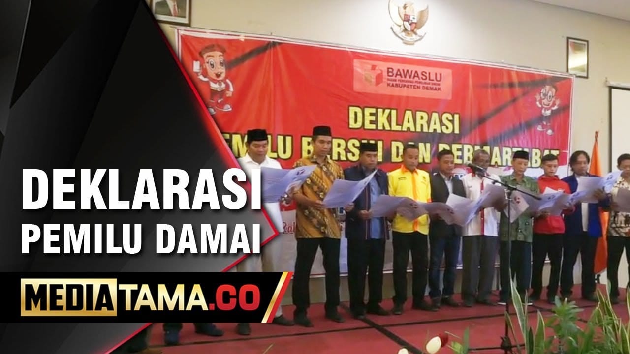 VIDEO: 16 Pimpinan Parpol di Demak Gelar Deklarasi Pemilu Damai
