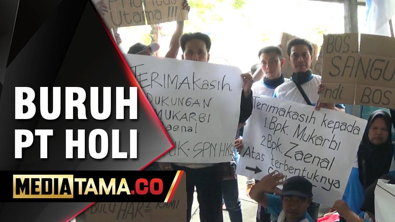 VIDEO: Buruh PT HOLI Geruduk Kantor Disnakertrans Kota Semarang