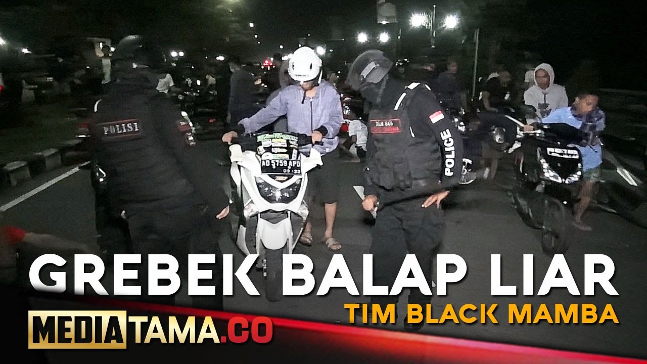 VIDEO: Grebek Balap Liar, Tim Black Mamba Amankan Ratusan Sepeda Motor