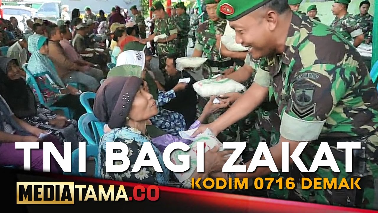 VIDEO: Tentara Kodim 0716 Demak Bagikan Zakat Fitrah