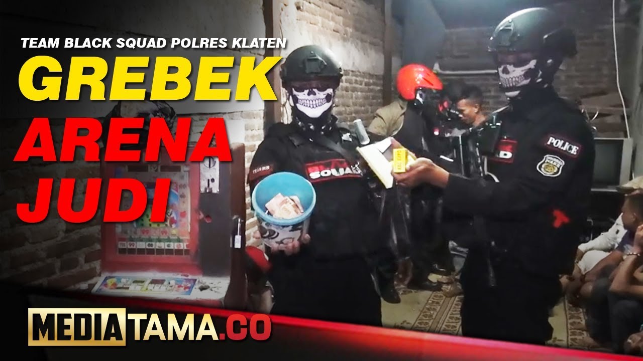 VIDEO: Team Black Squad Polres Klaten Grebek Arena Judi