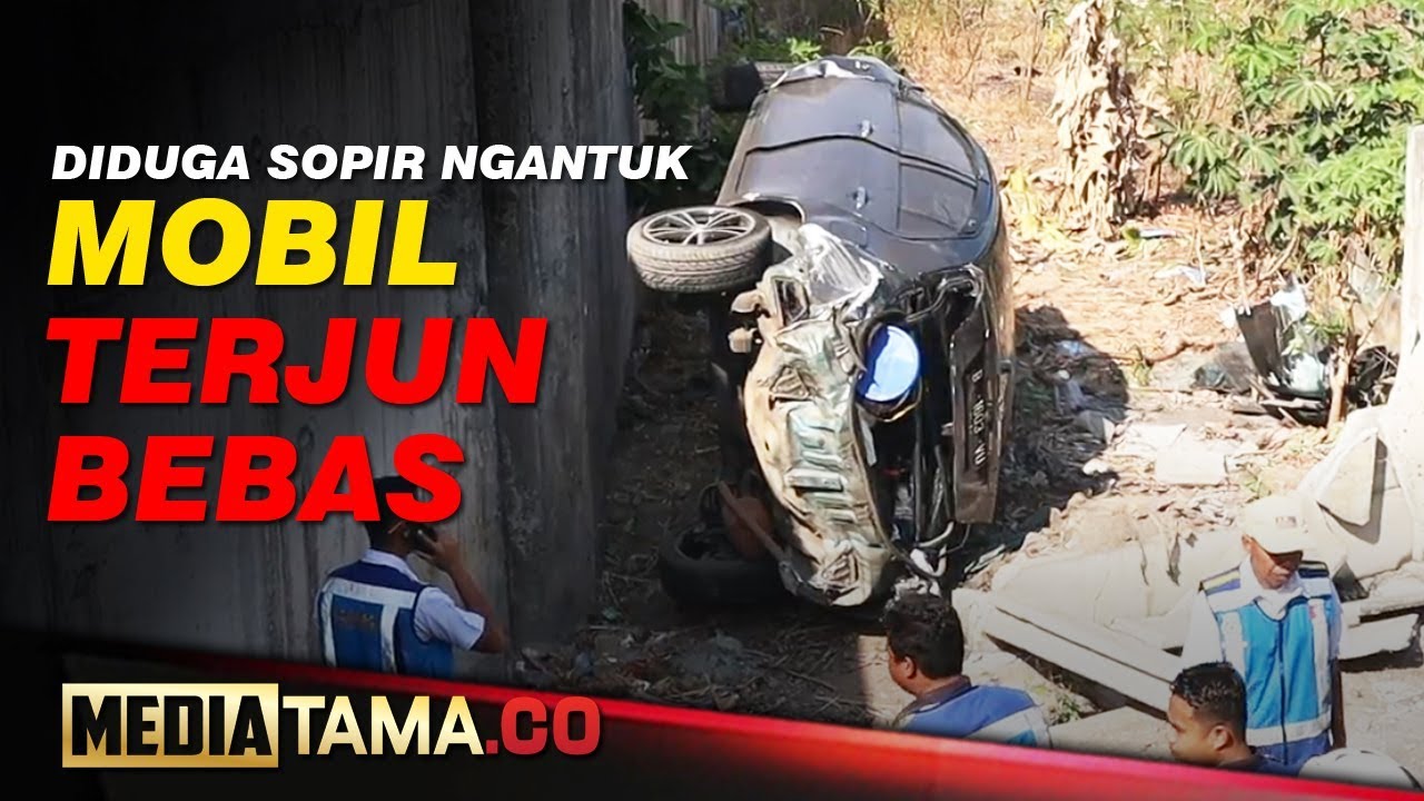 VIDEO: Diduga Sopir Mengantuk, Mobil Terjun Bebas di Jalan Tol Boyolali